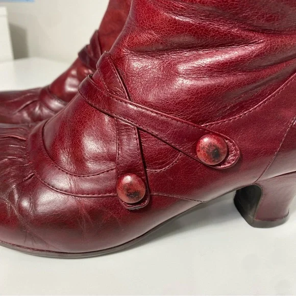 Miz Mooz Burgundy Leather Heeled Boots - Picture 17 of 17